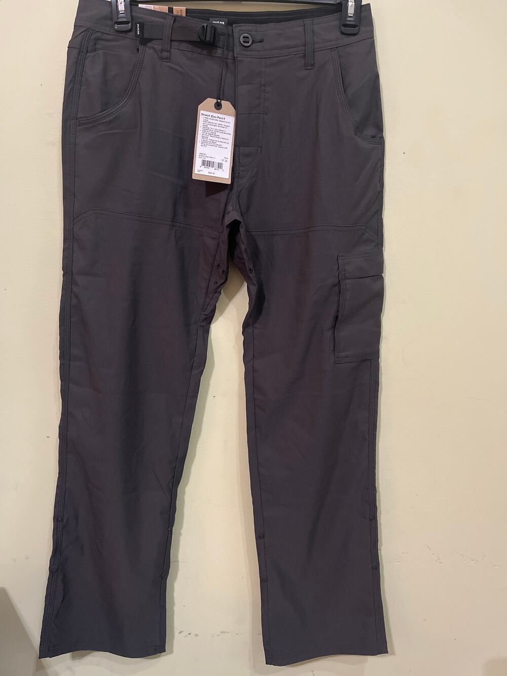 PrAna Stretch Zion Pant II Men’s 31x32 Relaxed Fit Straight Leg Hybrid Dark Iron
